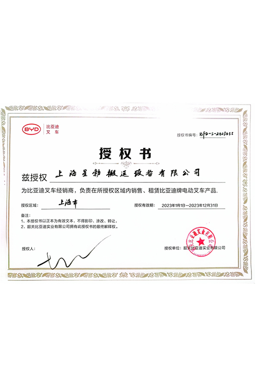 泰兴市BYD2023授权书
