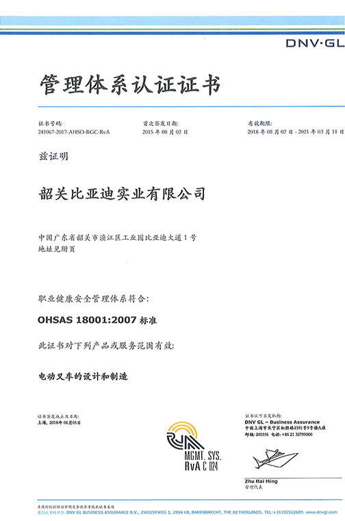 泰兴市OHSAS 180012007 证书_00